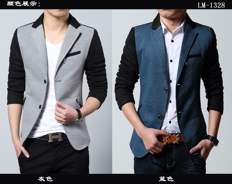 สูททำงานผู้ชาย สีทูโทน คลาสสิค แฟชั่นเกาหลี  สินค้านำเข้า (รอสินค้า 3 สัปดาห์หลั