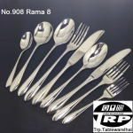ช้อนโต๊ะส้อมโต๊ะ,Handmade,Table Spoon,Table Fork,รุ่น 908 Rama 8,Made In Thailand,สแตนเลส,Stainless 