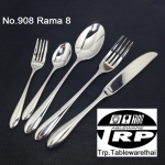 ช้อนหวานส้อมหวาน,Handmade,Dessert Spoon,Dessert Fork,รุ่น 908 Rama 8,Made In Thailand,สแตนเลส,Stainl