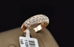 แหวนทองอิตาลี 18k สี champagne gold ประดับเพชร CZ สังเคราะห์เปล่งประกาย มีหลายไซส์ให้เลือกค่ะ