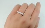 แหวนทองคำขาว 18k ประดับเพชร CZ ดีไซน์หรู น่ารัก ไซส์ 5 US