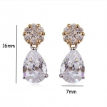 ต่างหูทอง ทองคำขาว 18k gold filled ประดับเพชร CZ สังเคราะห์เกรดพรีเมี่ยมเปล่งประกาย