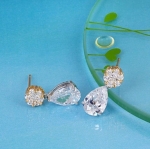 ต่างหูทอง ทองคำขาว 18k gold filled ประดับเพชร CZ สังเคราะห์เกรดพรีเมี่ยมเปล่งประกาย