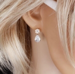 ต่างหูทอง ทองคำขาว 18k gold filled ประดับเพชร CZ สังเคราะห์เกรดพรีเมี่ยมเปล่งประกาย