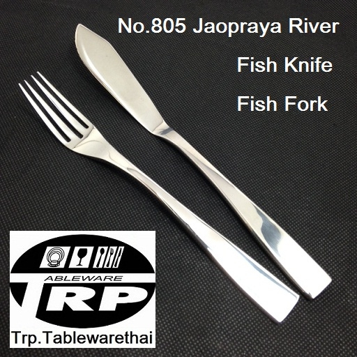 มีดปลาส้อมปลา,Handmade,Fish Knife,Fish Fork,รุ่น 805 Jaopraya River,Made In Thai