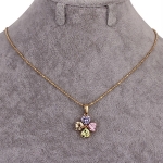สร้อยคอทองคำ 18k พร้อมจี้ออสเตรียนคริสตัลสีหวาน น่ารักมากค่ะ