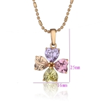 สร้อยคอทองคำ 18k พร้อมจี้ออสเตรียนคริสตัลสีหวาน น่ารักมากค่ะ