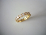 แหวนทอง 18k gold filled ประดับเพชร CZ เปล่งประกายรอบวง ไซส์ 7 US