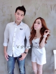 เสื้อคู่รัก ลายสก็อต เซต Floory set เซตคุ่รักเรียบหรู ดูมีสไตล์