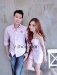 เสื้อคู่รัก ลายสก็อต เซต Floory set เซตคุ่รักเรียบหรู ดูมีสไตล์