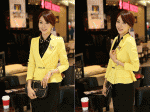เสื้อแฟชั่น สีดำ ผ้าชีฟองเนื้อดี ประดับผ้าลูกไม้ดอกไม้ตกแต่ง กระดุมหน้า