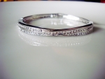 กำไลข้อมือทองคำขาว 18k white gold plated ประดับเพชรดีไซน์อินฟินิตี้ดกรด AAA สวยมากค่ะ