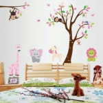 Removable Wall Decor Sticker  สวนสัตว์หรรษา 60x90 cm.x2 pcs.