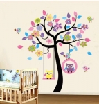 Removable Wall Decor Sticker นกฮูกร่าเริง ขนาด 60x90 ซม.