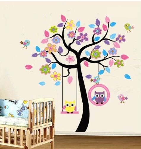 Removable Wall Decor Sticker นกฮูกร่าเริง ขนาด 60x90 ซม.