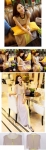 จั้มสูทแฟชั่นเกาหลี ผ้าชีฟองตัดต่อ 2 สี