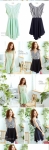 ชุดเดรส แฟชั่นเกาหลี มีสีลายขวางขาวน้ำเงินและเขียว กระโปรงบานระบายน่ารักคะ