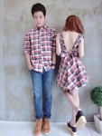 เสื้อคู่รัก เซต Kimonori scott set เซตคู่รักลายสก้อต