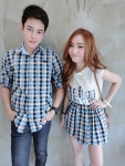 เสื้อคู่รัก เซต V-block scott set เซตคุ่รักงานปักสุดสวย