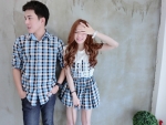 เสื้อคู่รัก เซต V-block scott set เซตคุ่รักงานปักสุดสวย