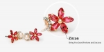 ต่างหูทอง 14k gold plated ประดับเพชร CZ และมุกสังเคราะห์สีชมพูอ่อนดีไซน์หวาน