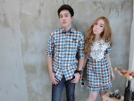 เสื้อคู่รัก เซ็ต Floweryhill scott set เซ็ตคู่รักลายสก็อตปักอกด้วยผ้าลูกไม้ลายสวย