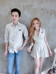 เสื้อคู่รัก เซ็ต Evenue-way set เซ็ตคู่รักลายทางน่ารักๆ