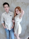 เสื้อคู่รัก เซ็ต Evenue-way set เซ็ตคู่รักลายทางน่ารักๆ