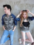 เซตคู่รัก เซ็ต Jeans-army baseball set เซ็ตคุ่เสื้อคลุมทหารสุดเข้ม