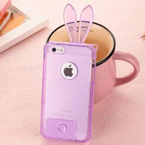 เคสไอโฟน5 5s หูกระต่าย สีม่วง เคสไอโฟน5 5s หูกระต่าย สีม่วง