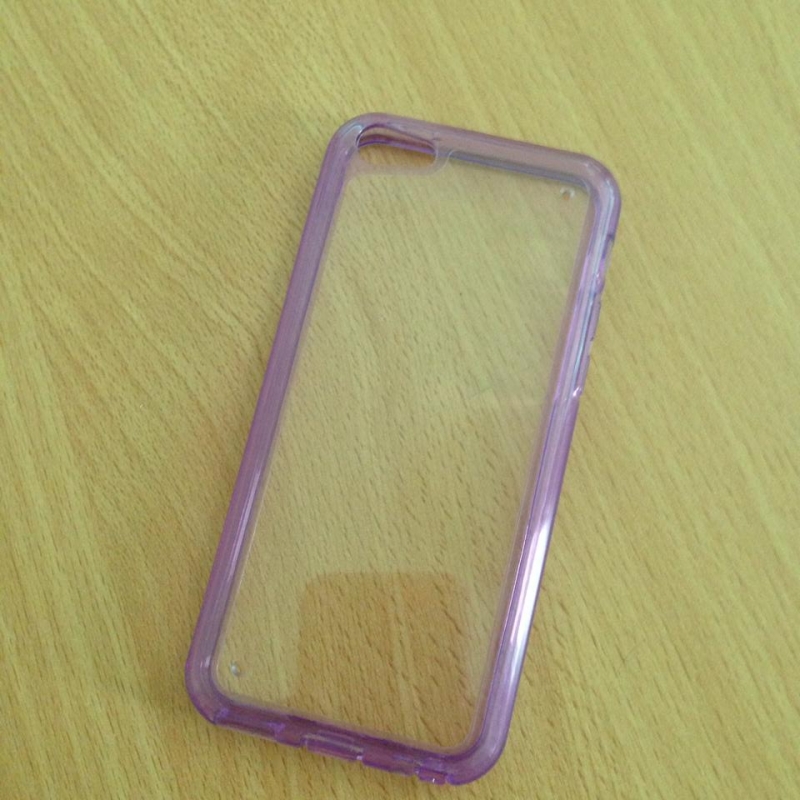 เคสไอโฟน5C เคสแข็งใส ขอบยางสีม่วง