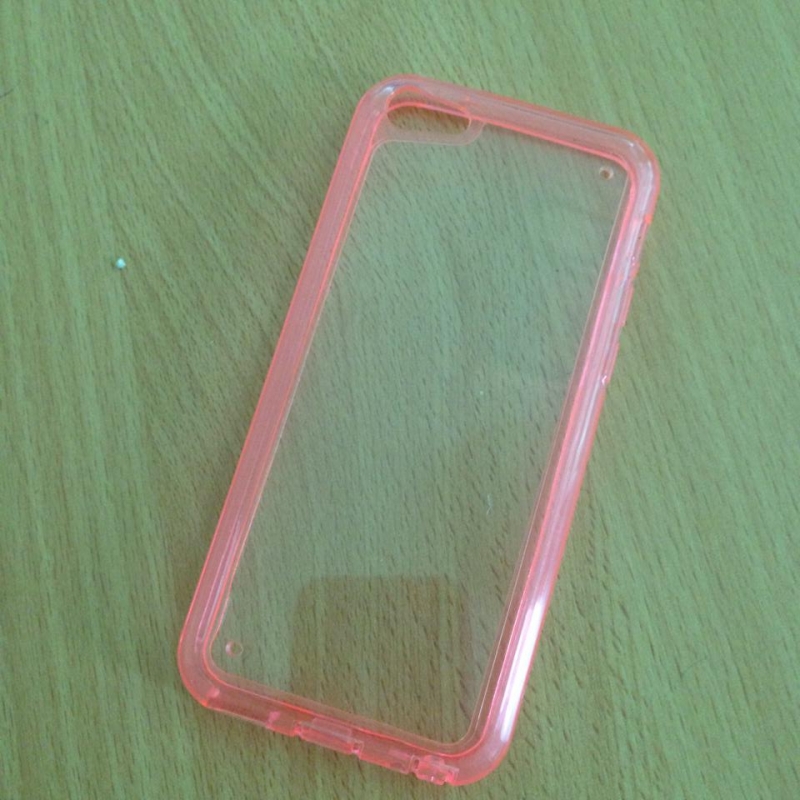 เคสไอโฟน5C เคสแข็งใส ขอบยางสีส้ม