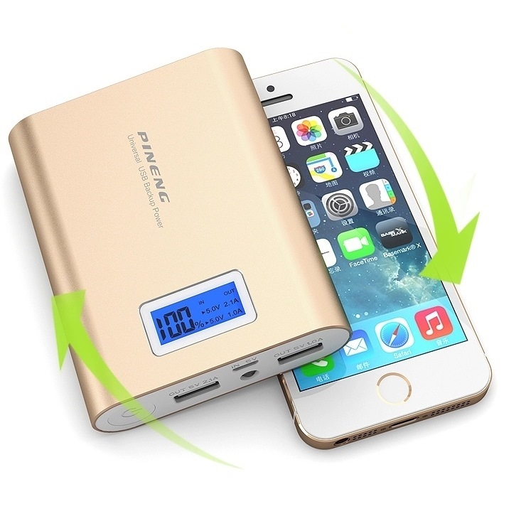 แบตสำรอง PINENG LCD PN-988 10,000 mah สีทอง แบตสำรอง PINENG LCD PN-988 10,000 mah สีทอง