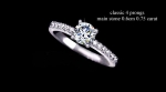 แหวนทองคำขาว 18k white gold plated ประดับเพชร CZ เกรดพรีเมี่ยมดีไซน์ยอดนิยม สวยหรูมากค่ะ