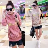 เสื้อกันหนาว ทรงหลวม มีฮูด แฟชั่นเกาหลี