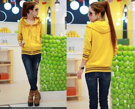 เสื้อกันหนาว ทรงหลวม มีฮูด แต่งลายคลาสสิค แฟชั่นเกาหลี