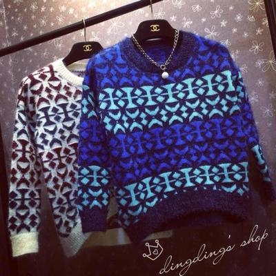 เสื้อกันหนาว ทรงหลวม พิมพ์ลายย้อนยุค แฟชั่นเกาหลี  (พรีออเดอร์) รอ 3 อาทิตย์หลัง
