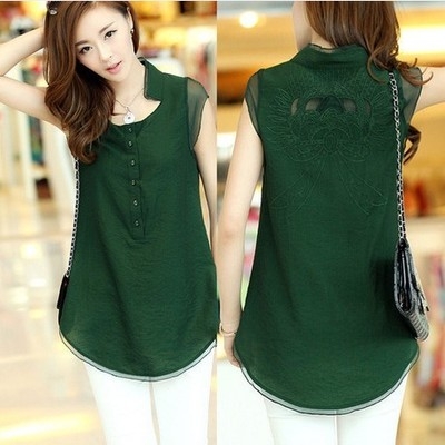 เสื้อแขนกุด กระดุมหน้า คอจีน สำหรับลุคลำลอง ใส่สบายๆ แฟชั่นเกาหลี