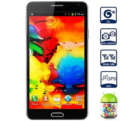 5.5 inch 3G Unlocked Phone M-HORSE N9000W Android 4.2 MTK6572 Dual Core 1.3GHz 512MB RAM + 4GB ROM Q