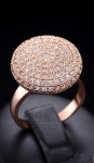 แหวนทองสีชมพู 18k pink gold เกรดพรีเมี่ยม แหวนพิ้งโกลด์ ดีไซน์สวยเก๋ประดับเพชร CZ สุดหรู