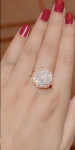 แหวนทองสีชมพู 18k pink gold เกรดพรีเมี่ยม แหวนพิ้งโกลด์ ดีไซน์สวยเก๋ประดับเพชร CZ สุดหรู