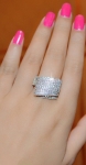 แหวนทองคำขาว 18k white gold ประดับเพชร CZ ดีไซน์สุดหรู ของจริงสวยมากๆ ค่ะ