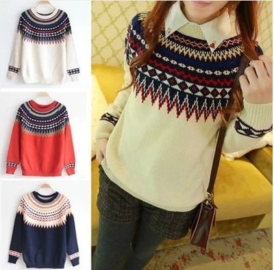 QW5709003 เสื้อกันหนาว ไหมพรมลายวินเทจ คอกลม วินเทจ แฟชั่นเกาหลี (พรีออเดอร์) ร QW5709003 เสื้อกันหนาว ไหมพรมลายวินเทจ คอกลม วินเทจ แฟชั่นเกาหลี (พรีออเดอร์) ร