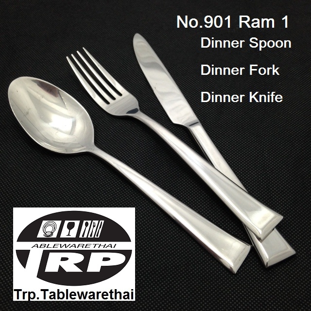 ช้อนคาวส้อมคาว,Handmade,Dinner Spoon,Dinner Fork,รุ่น 901 Rama 1,Made In Thailan