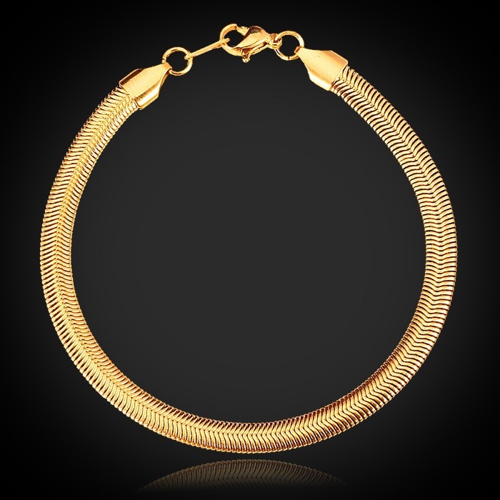 สร้อยข้อมือทอง 18k gold plated ลายงู ขนาด 195x5 มิลลิเมตร