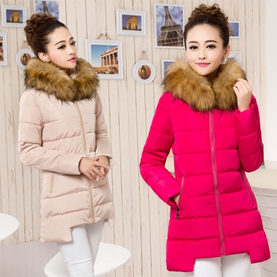 CW5709036 เสื้อโค้ทเกาหลี แต่งเฟอร์ ซิปหน้า ผ้าผสมขนสัตว์ อบอุ่นมาก (พรีออเดอร์)