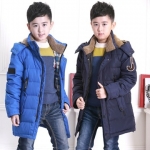 DM5710013 เสื้อโค้ทเด็กผู้ชายเกาหลี มีฮูดแต่งเฟอร์ขน ซิปหน้า ผ้าผสมขนสัตว์ อบอุ่