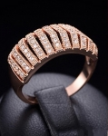 แหวนทองสีชมพู 18k Pink gold ดีไซน์ใหม่ล่าสุด สวยหรูด้วยเพชร CZ เกรดเยี่ยม คุณภาพดี