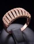 แหวนทองสีชมพู 18k Pink gold ดีไซน์ใหม่ล่าสุด สวยหรูด้วยเพชร CZ เกรดเยี่ยม คุณภาพดี