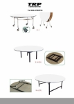 Half folding table with wheels,Round,Table Meetting,Table Banquet,โต๊ะกลมพับครึ่